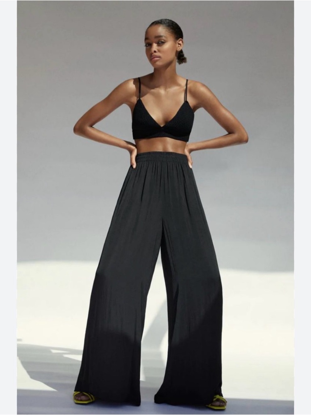 Zara Black Wide-Leg Palazzo Pants
